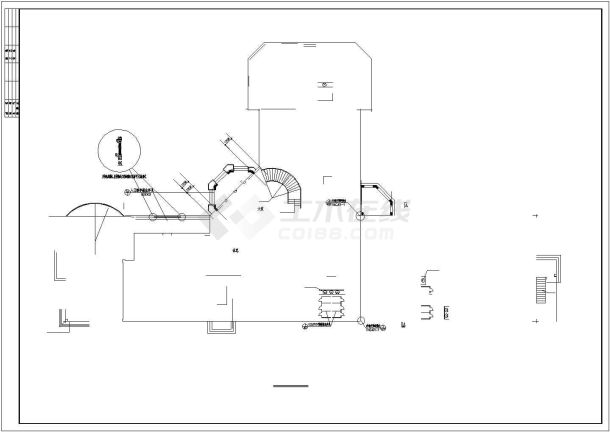 小渡假村宾馆建筑施工cad设计方案图纸-图一