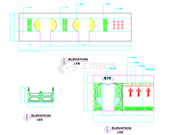中餐厅建筑全套施工cad方案设计图-图二