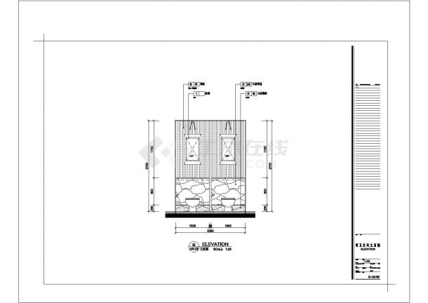 中餐厅洗手间立面建筑施工CAD设计图纸-图一