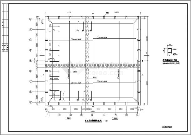 某4000立方水池+钢构大鹏建筑、结构施工图-图一