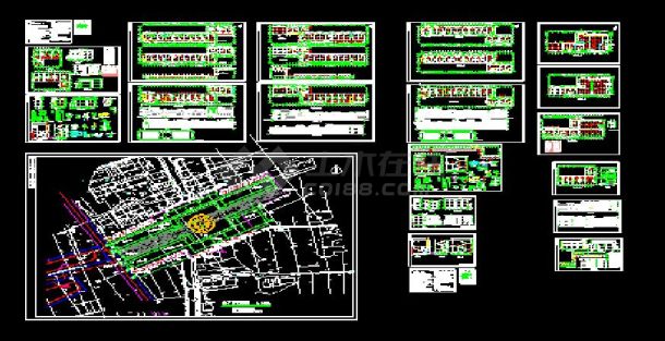 某地步行街建筑cad施工图（含效果图）-图一