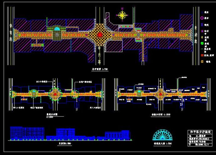 步行街建筑cad设计规划图（节点详细）_图1