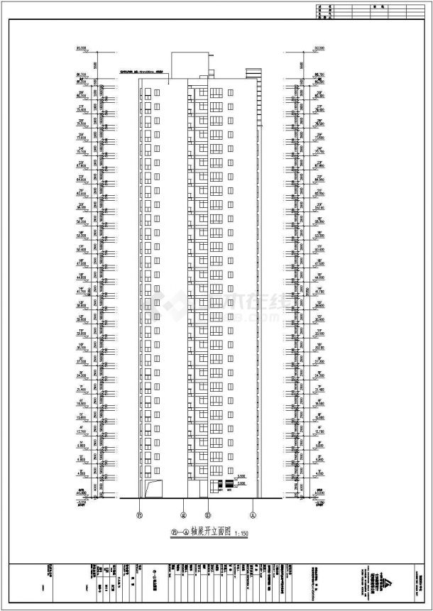 高层框架剪力墙结构板式住宅建筑的完整CAD施工图-图二