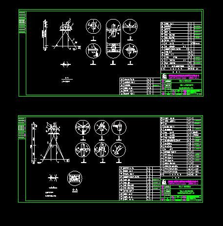 35kV线路杆型组装电气cad图（水泥杆）-图二