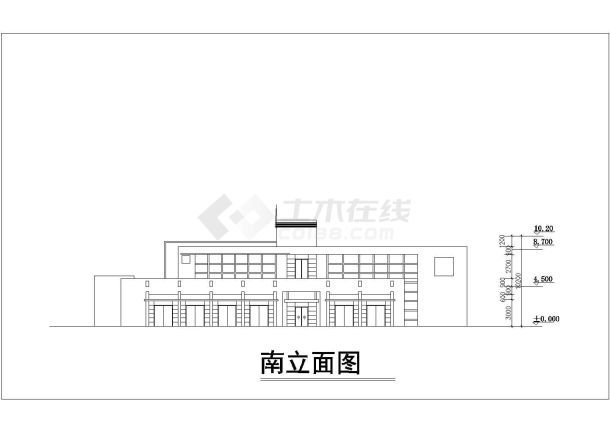 岱山商铺办公楼建筑施工CAD设计图纸-图一