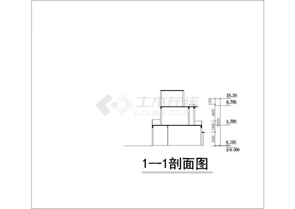 岱山商铺办公楼建筑施工CAD设计图纸-图二