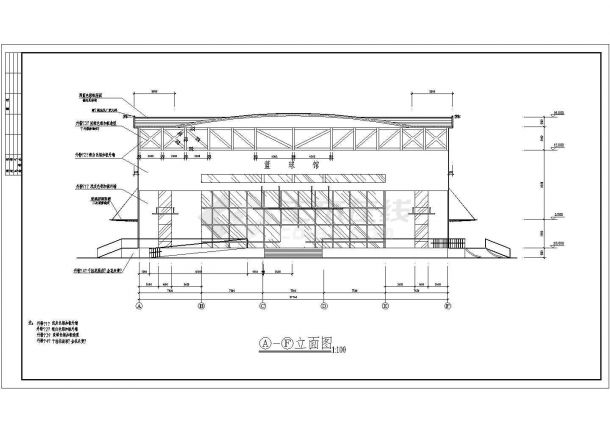 某省级体育馆CAD整套建筑施工设计图纸-图一