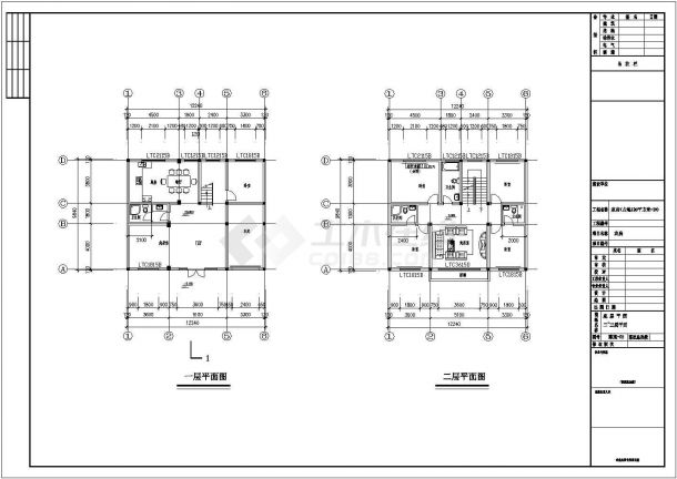 某12.2x9.8米别墅建筑结构施工图-图二