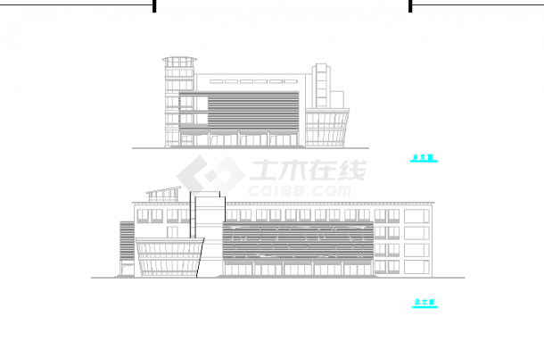 某地小型商厦超市建筑设计图（共2张）-图二