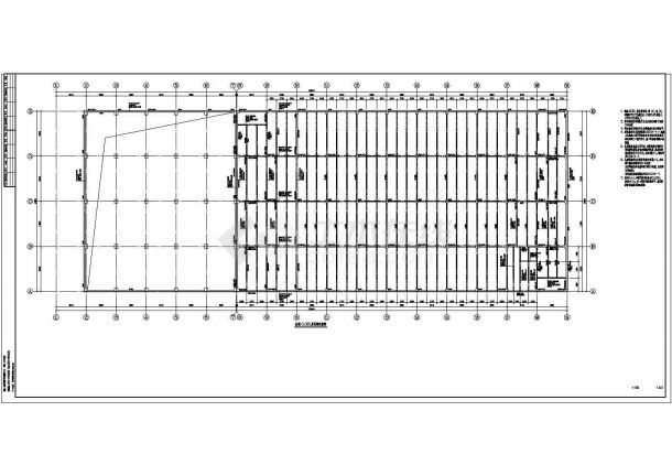 某地大型厂房结构设计图（标注详细）-图一