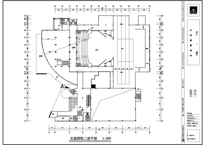 某地小型剧院建筑平面cad设计图_图1