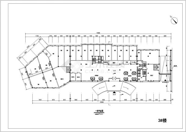 贴瓦屋面高层单公寓建筑施工CAD详情图-图二