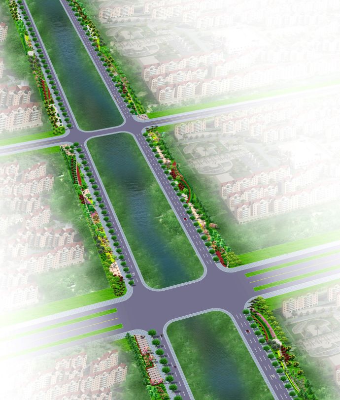 典型道路景观绿化设计效果图图集（含标准段配置图）_图1