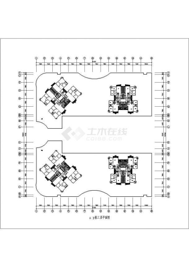 某地区大型十八层电梯商住楼建筑图纸-图二