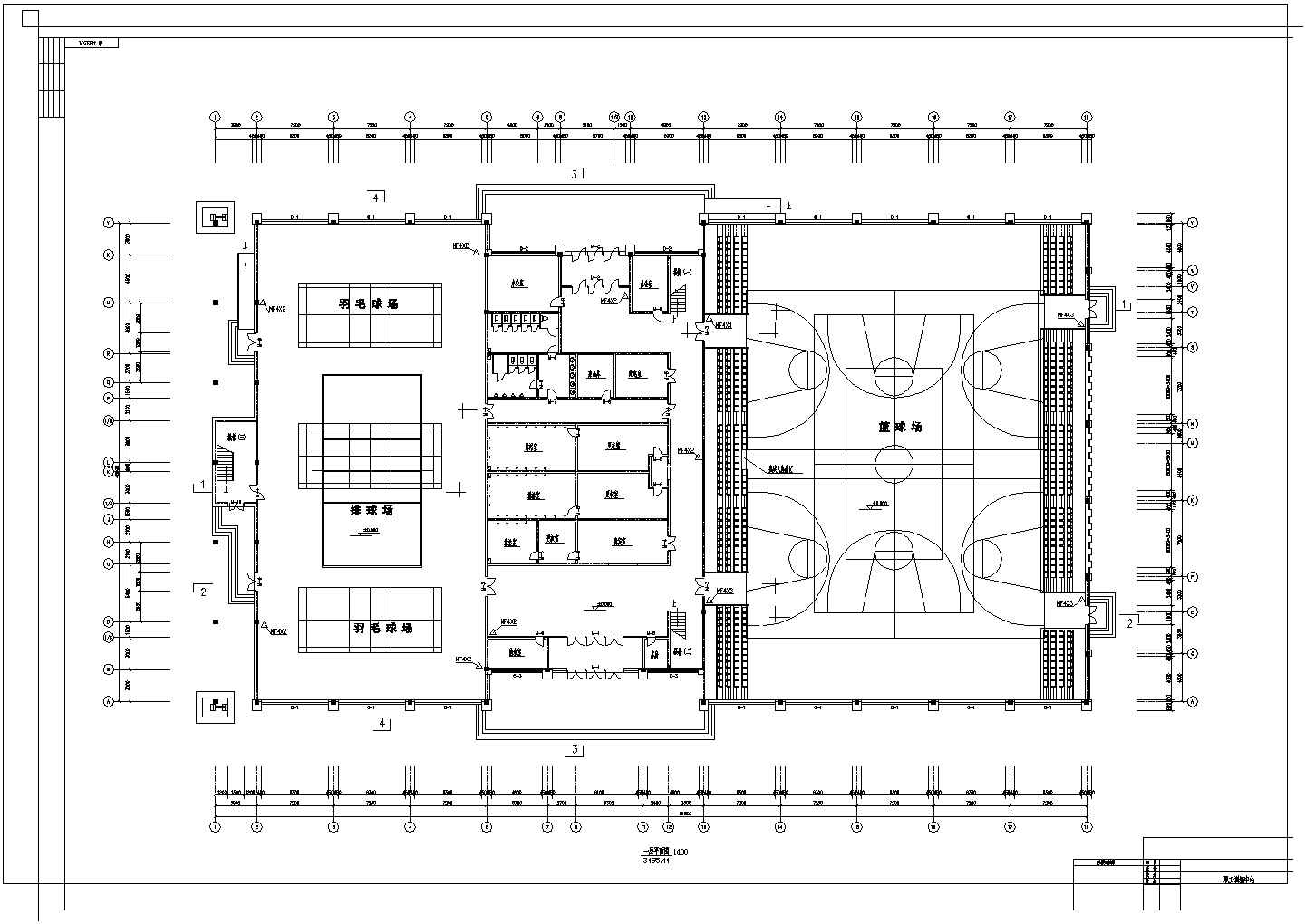 某地小型体育馆施工cad设计图（共4张）