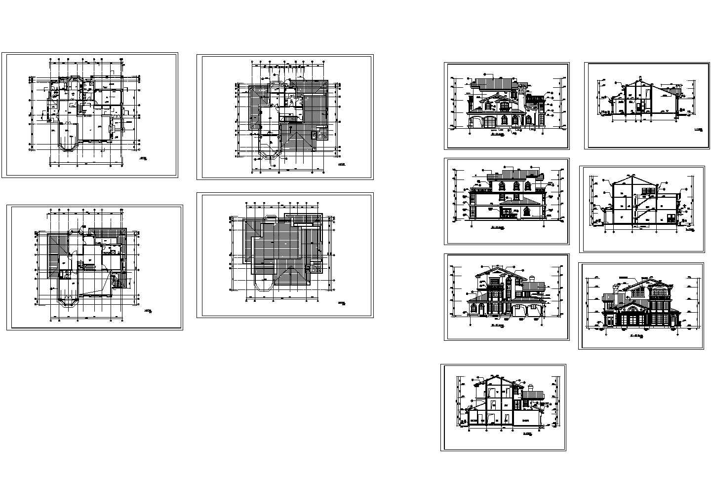 欧式独栋别墅建筑设计施工图（1张JPG外观效果图）