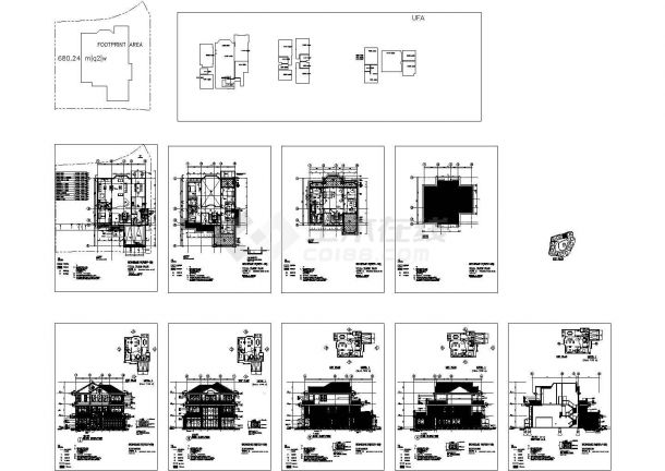 680.24平米别墅建筑设计方案图纸（含效果图）-图一