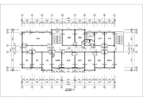 某乡镇卫生院建筑设计施工CAD详图-图二