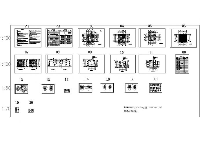 3层402.9平米独立小住宅别墅建筑设计图_图1