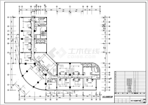 某商务楼空调接管平面cad施工详图-图一