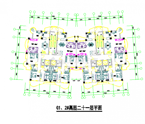 某地住宅电梯高层建筑户型图（标注详细）-图二