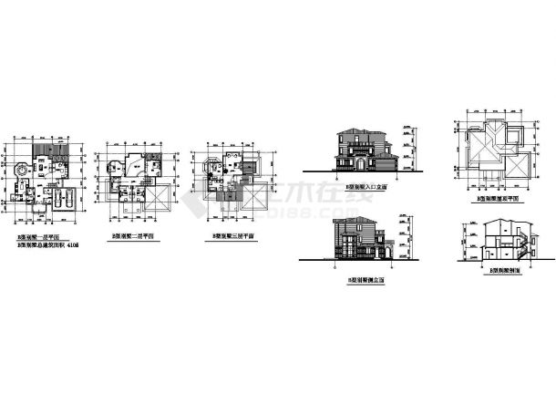 3层410平米精美别墅建筑设计图-图一