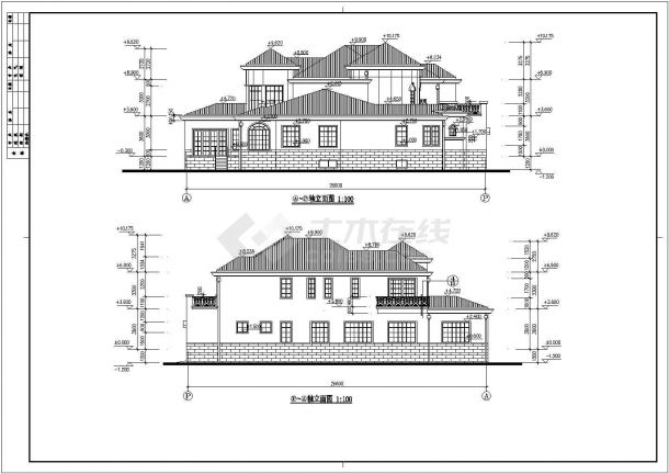 某花园别墅建筑设计施工图（共12张）-图二