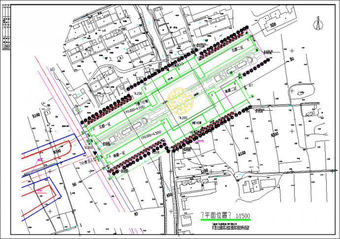 某商业步行街建筑施工设计CAD图纸_图1