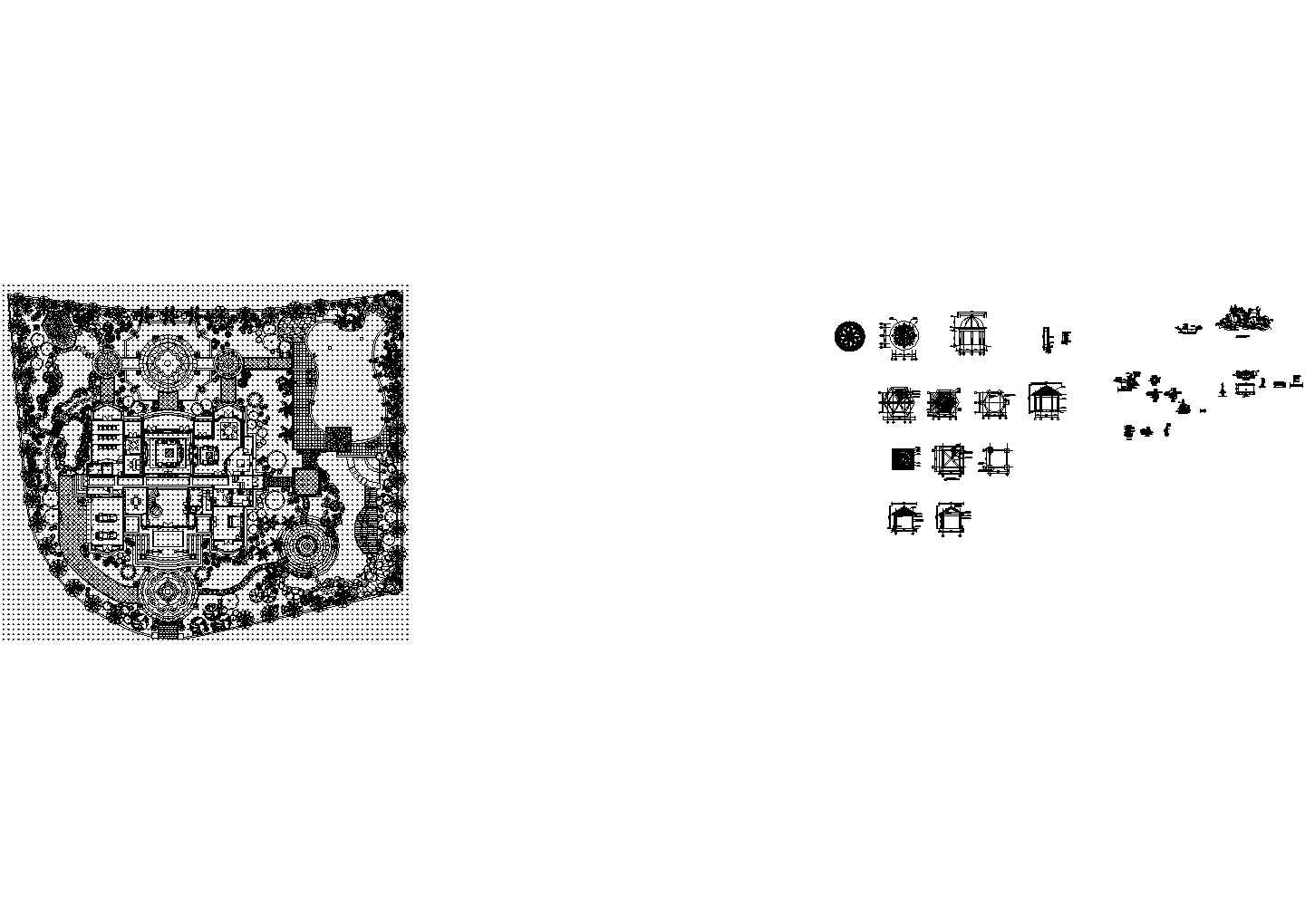 国内高档别墅园林施工图