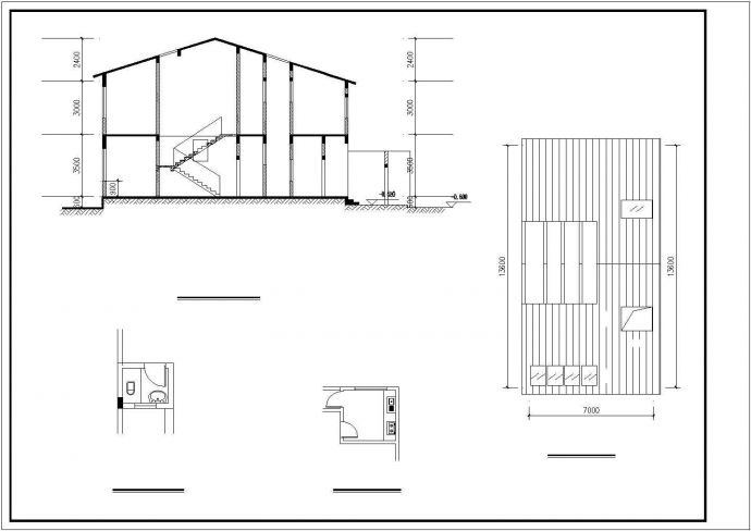 某二层7x13.6米建筑详细设计图_图1