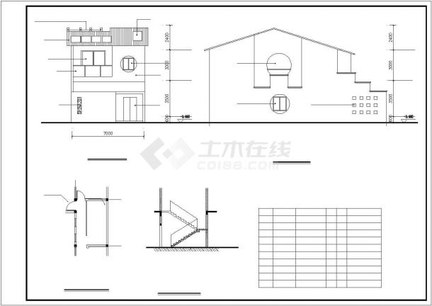 某二层7x13.6米建筑详细设计图-图二