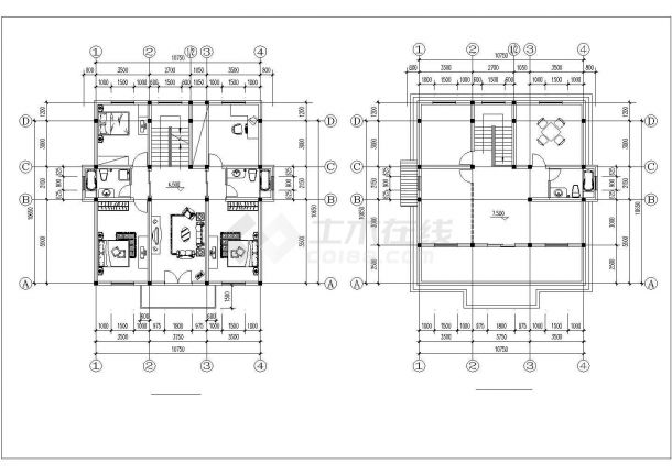 某地小型别墅建筑设计方案图（共5张）-图二