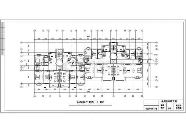 某地小型简单的多层住宅楼建筑设计方案图-图二