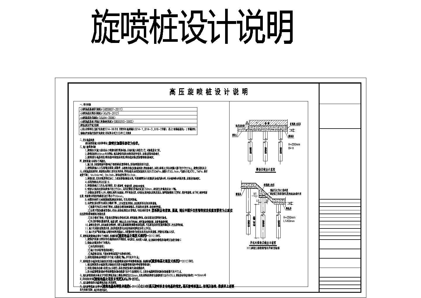 高压旋喷桩设计总说明,亲手逐条整理