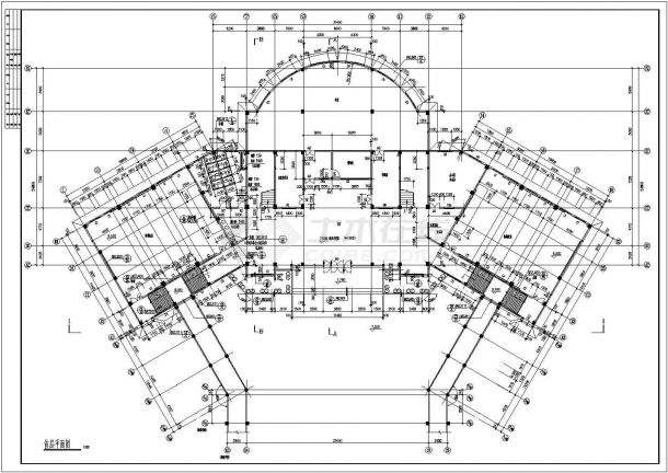 某学校高层图书馆建筑CAD设计施工图纸-图一