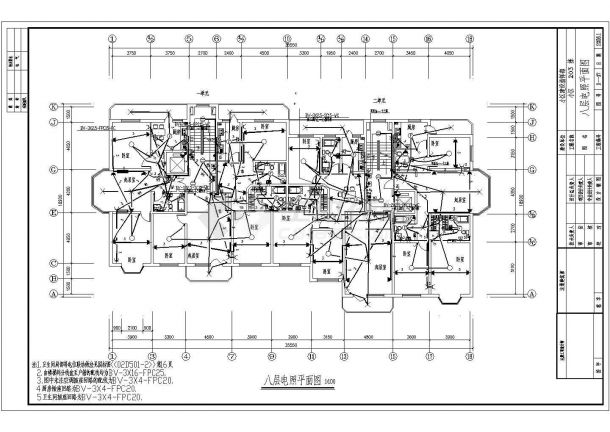 某市十二层住宅楼电气设计方案CAD施工图纸-图二