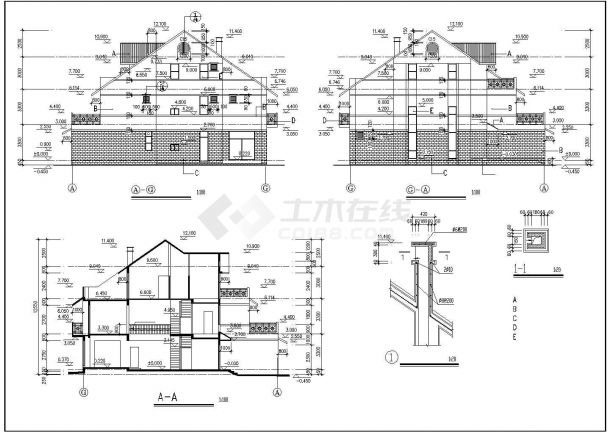 简单小型的别墅建筑设计方案图-图二