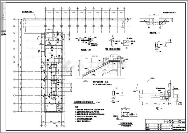 某地区天台博物馆结构设计CAD平面图-图一
