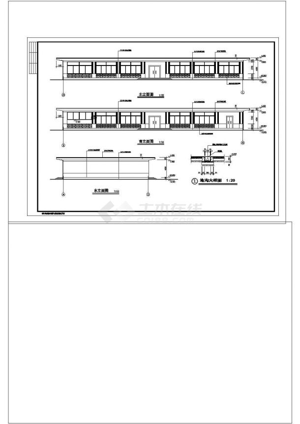餐厅建筑设计方案及施工全套CAD详图-图二
