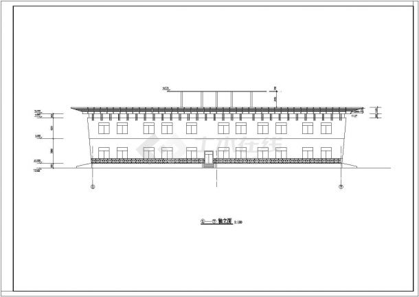 某地区3层城市展览馆建筑设计CAD图-图二