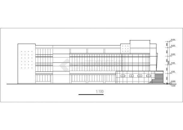 某地区4层大学展览馆方案CAD设计图-图二