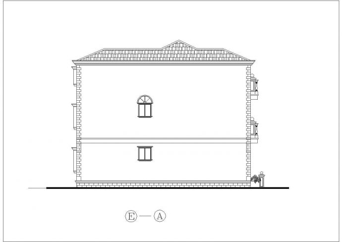 某欧式别墅建筑设计图纸（共7张）_图1