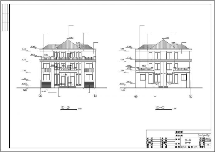 比较流行的双拼别墅建筑施工方案图_图1