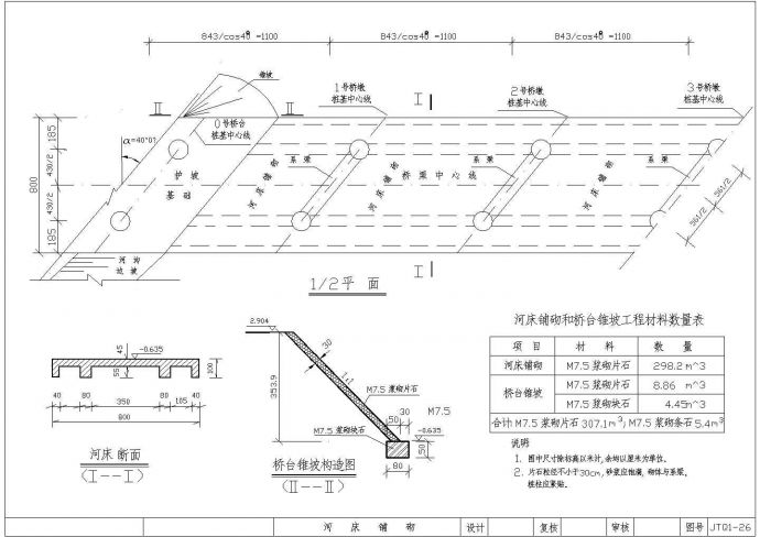 南方某74米桥梁结构cad设计图纸(二)(四)_图1