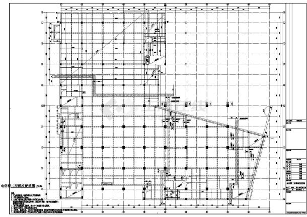 某地九层框架大楼结构设计图（标注详细）-图二