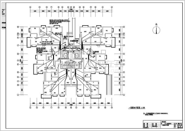 某地区某三十层住宅电气设计CAD施工图纸-图一