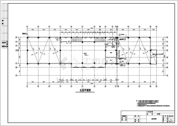 某地救援中心办公楼框架结构设计图（含设计说明）-图一