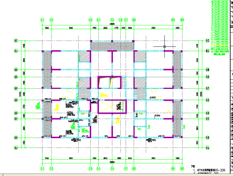 某地坡屋顶框架住宅结构设计图（标注详细）