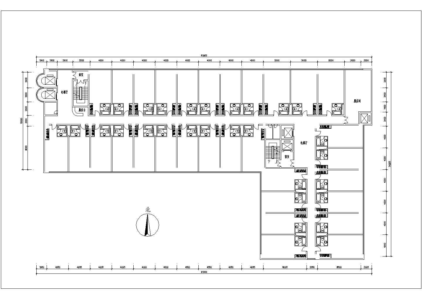 某酒店平面建筑cad图纸（节点详细）