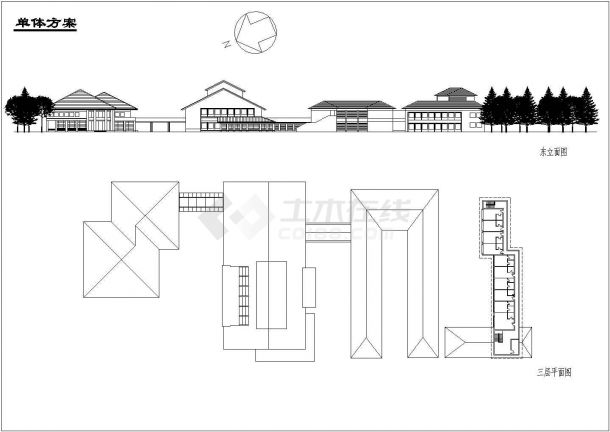 某旅馆建筑单体方案图（节点详细）-图二